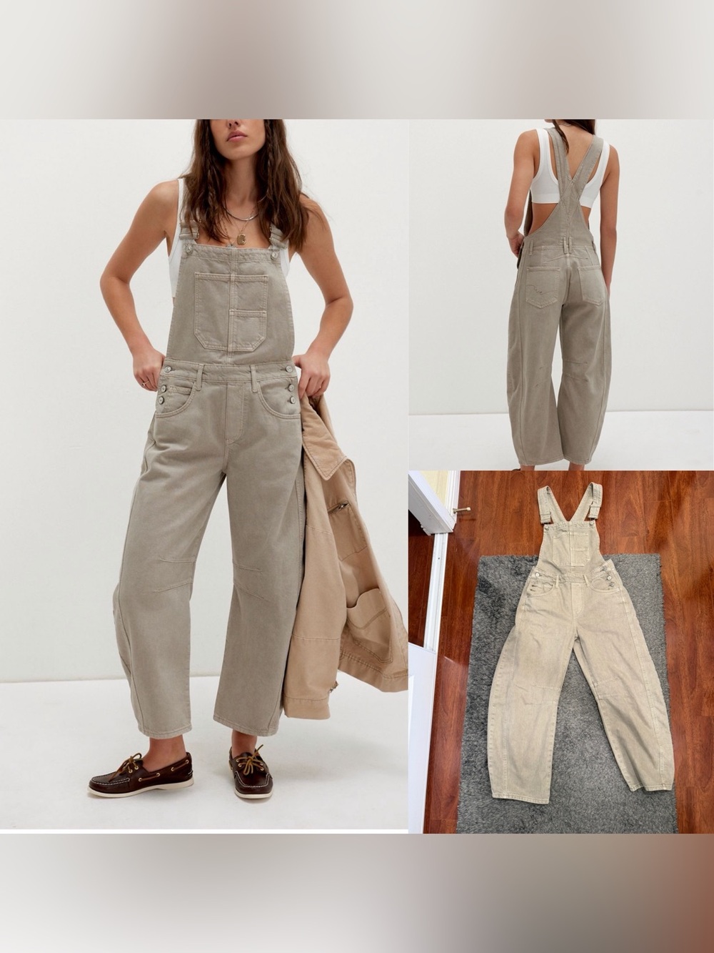 Free People Good Luck Barrel Overalls
